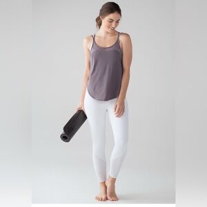 LULULEMON White High-Waisted Anew Tight Leggings with Perforated Detail n legs